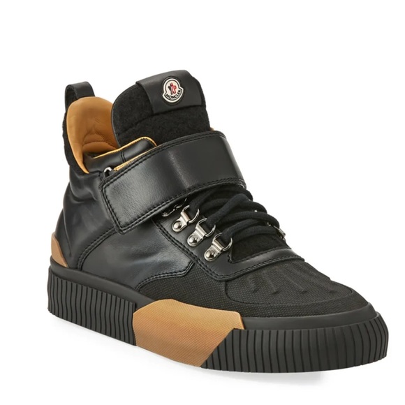 Moncler Cyprien Leather Hiking Shoes Black Men’s EU 41/US 8